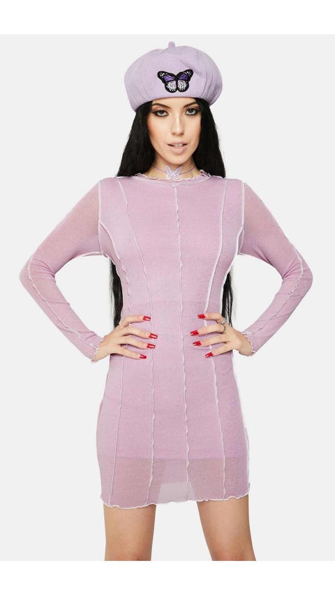 vestido rosa ribbed dollskill