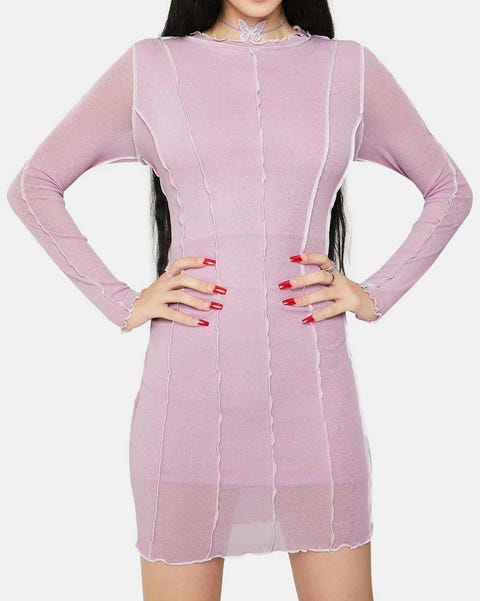 vestido rosa ribbed dollskill