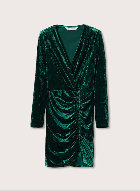 vestido drapeado verde