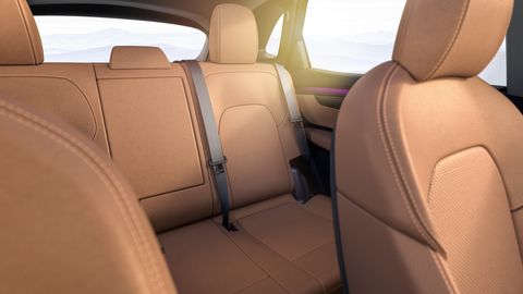 Beige interior seats of a vinfast vf 8 car