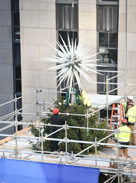 Nadja Swarovski And Daniel Libeskind Unveil The 2018 Swarovski Star In Rockefeller Center