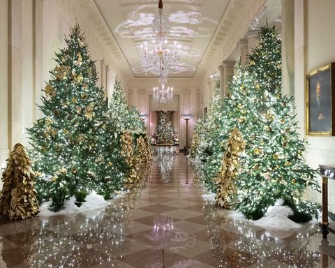 メラニア トランプ米大統領夫人がホワイトハウスのクリスマスツリーを公開