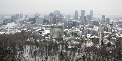 view of the montreal skyline from the to