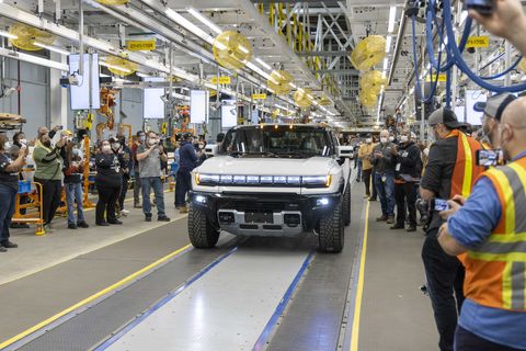 the first 2022 gmc hummer ev pickup edition 1 exits factory zero in detroit and hamtramck, michigan vin 001 was auctioned in march 2021 at the barrett jackson scottsdale auction for $25 million to benefit the tunnel to towers foundation photo by jeffrey sauger for general motors