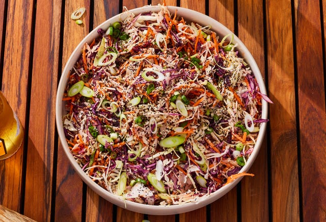 Vinegar Coleslaw - Delish.com vinegar coleslaw with purple cabbage, carrots, and poppy seeds