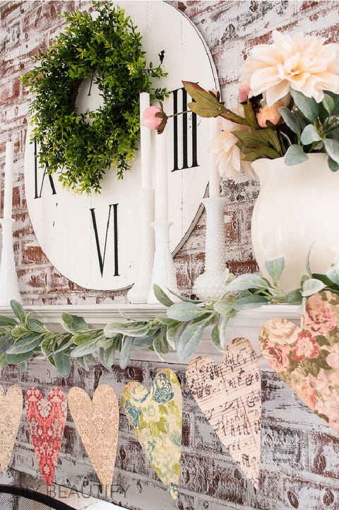 vintage inspired paper heart garland