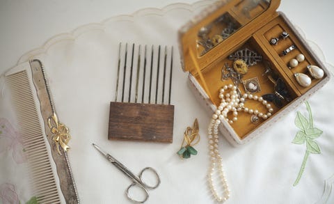 Vintage Jewelry Box and Combs