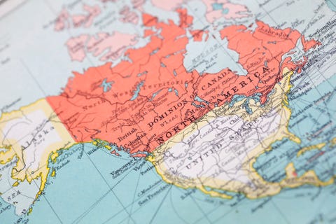 Vintage Map Of Canada & The US Vintage Map Of Canada & The US