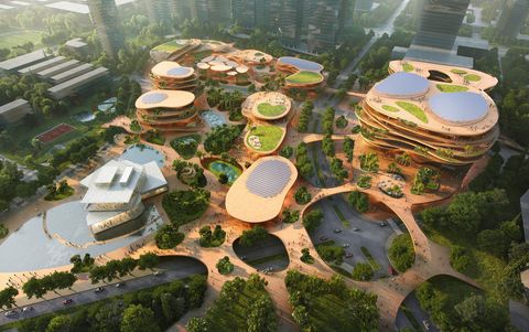 vista aérea del Poyecto Shenzen Terraces MVRDV, un proyecto de terrazas sostenible