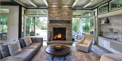 Double Sided Fireplace, Indoor Outdoor 2 Sided Fireplace