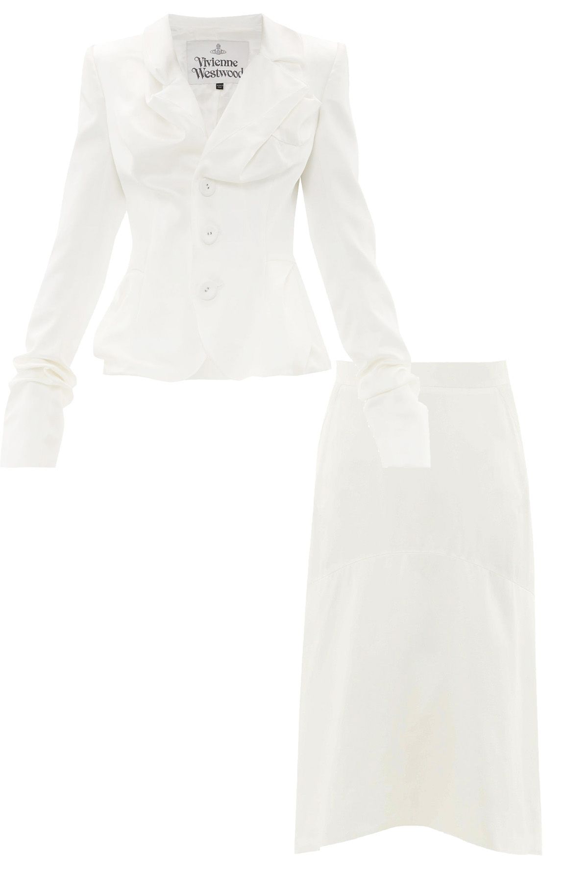 white wedding skirt suit for bride