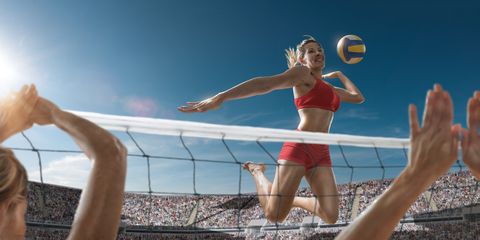 Volleyball Girl About To Score