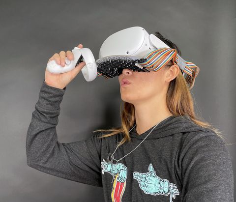Das VR-Headset verwendet Ultraschallwellen, um das Gefühl auf den Lippen nachzuahmen