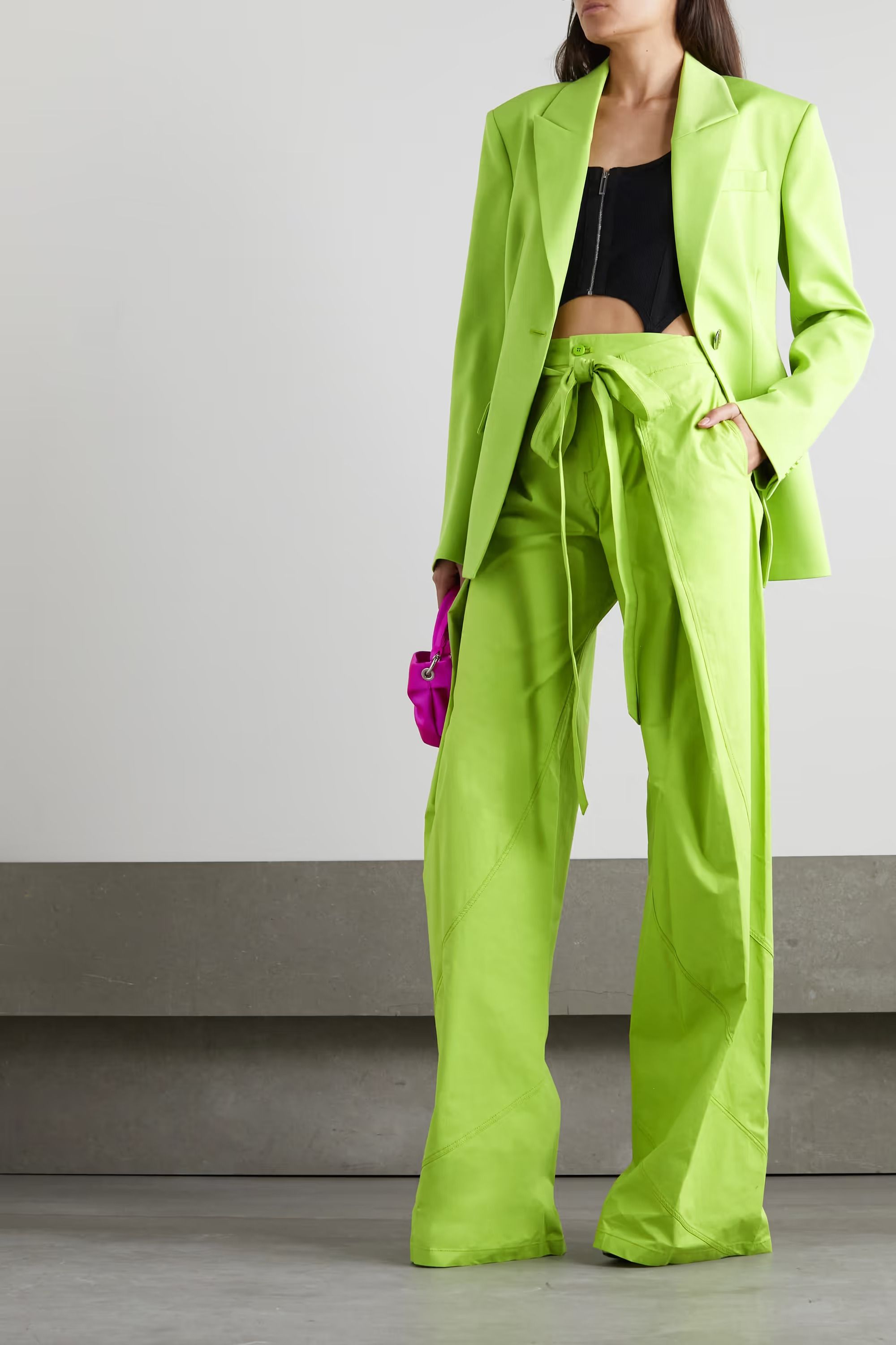 neon green womens suit