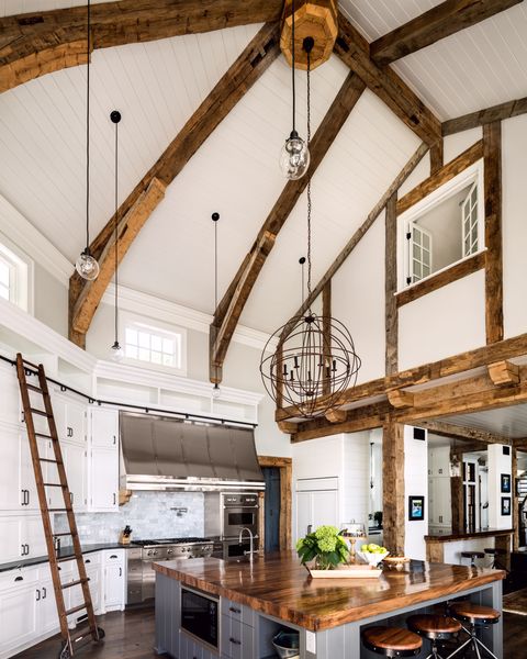 25 Stunning Double Height Kitchen Ideas, Farmhouse Kitchen Ceiling Ideas