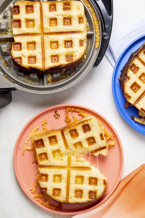 waffle iron grilled cheese