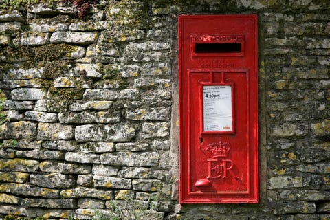 wall mounted post box, england