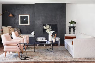 living room with textured paint