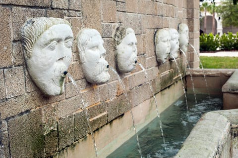 water feature idea fountain with faces