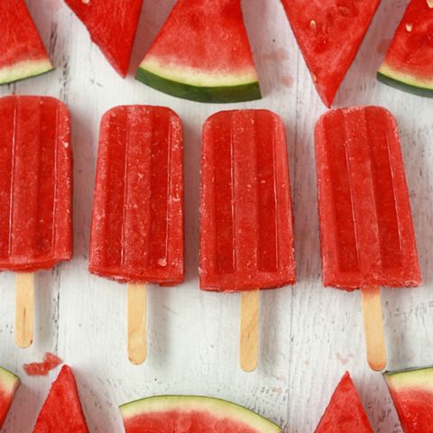 watermelon and strawberry popsicles