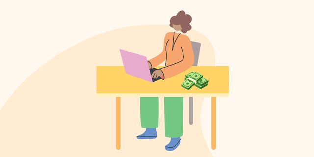woman on laptop making money
