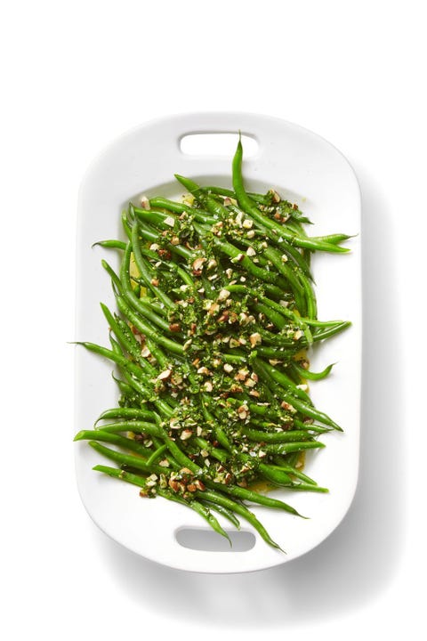 green beans with orange and almond gremolata