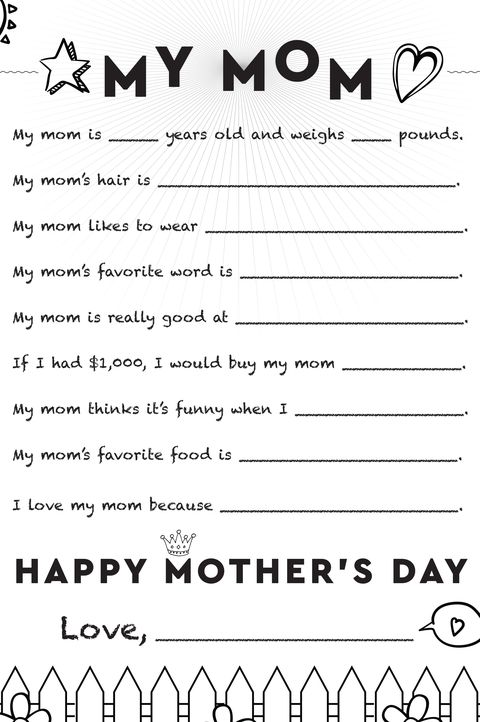 free printable mother's day cards  letter to mom
