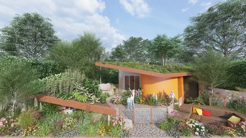 the new blue peter garden   discover soil designed by juliet sargeant, rhs chelsea flower show 2022