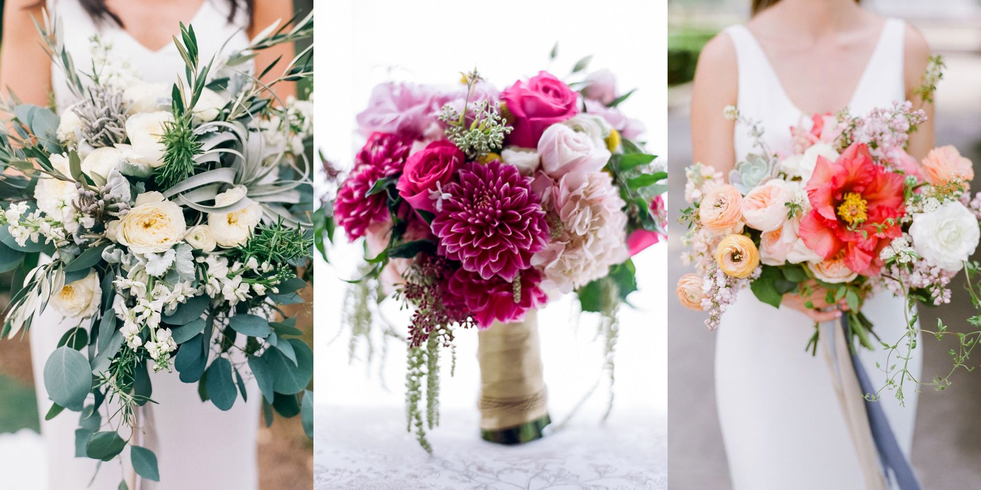 bride and bridesmaid flower bouquets