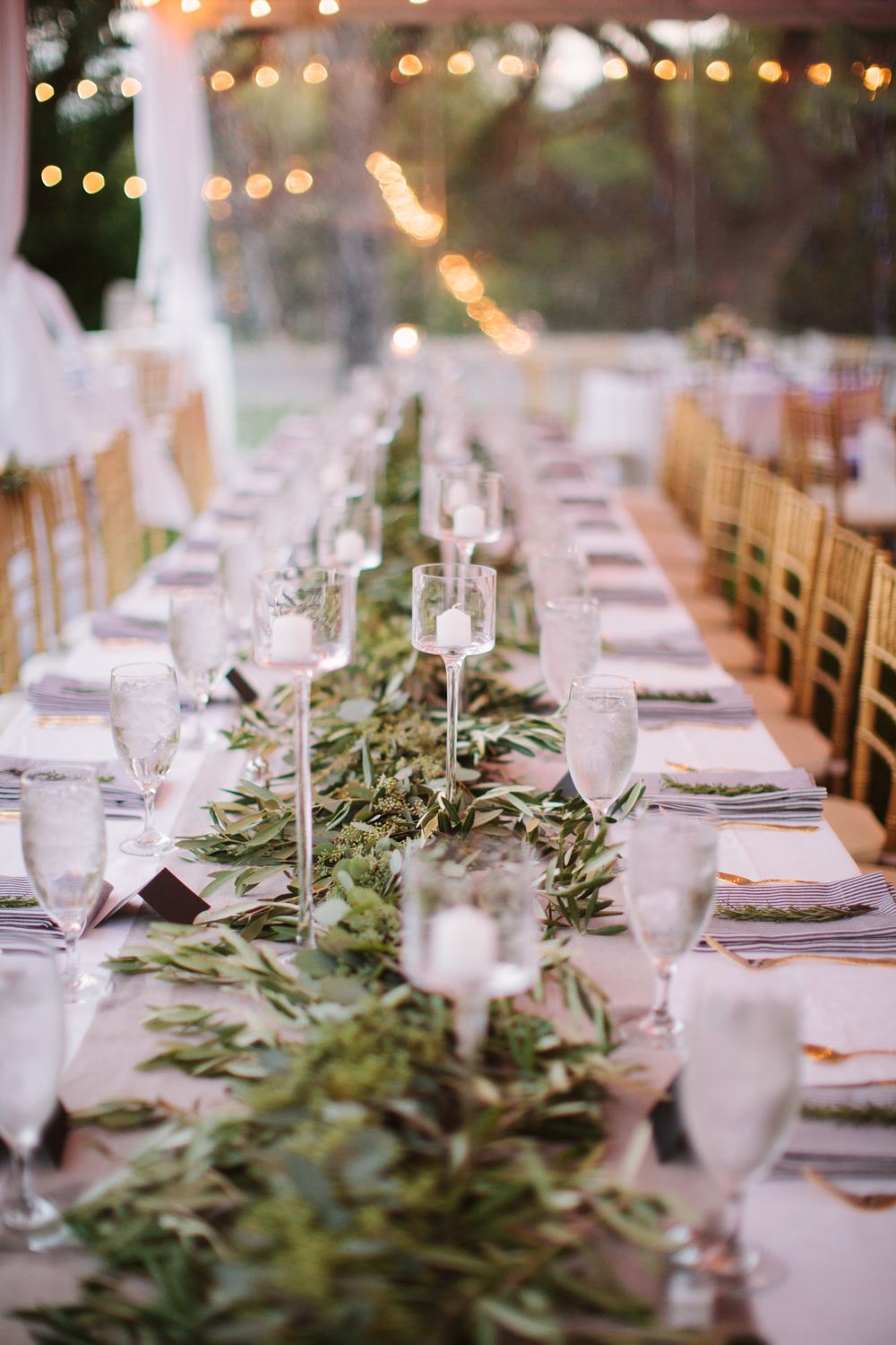 greenery on wedding tables