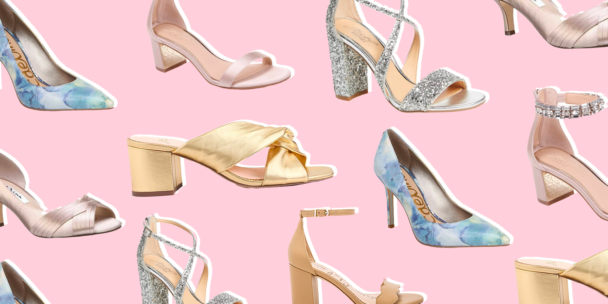 pink small block heels