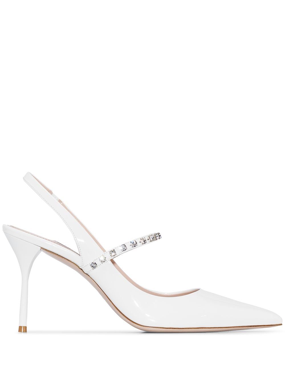 white wedding court shoes