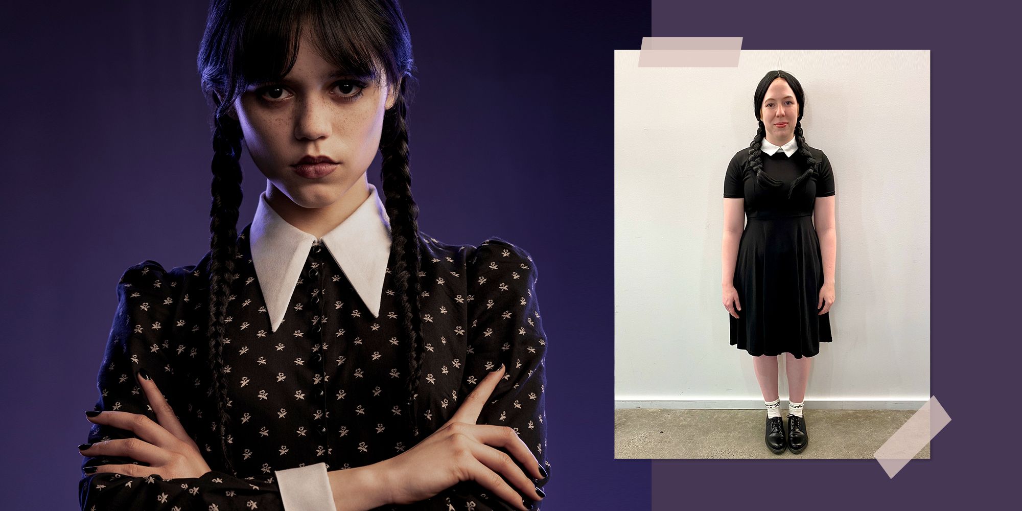 3. "Creepy and cute Wednesday Addams nail design" - wide 8