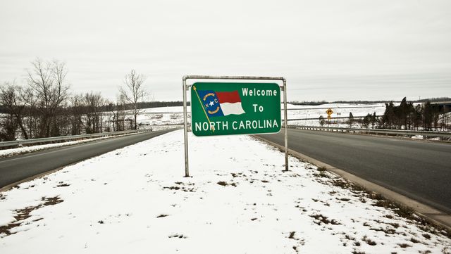 welcome to north carolina sign in winter