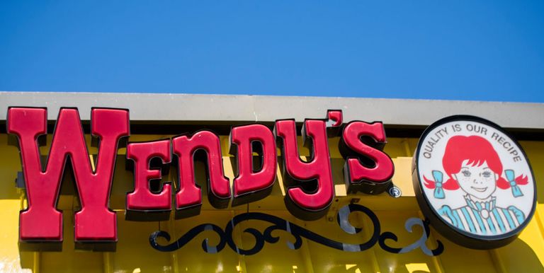 Wendy's fast food restaurant sign and logo
