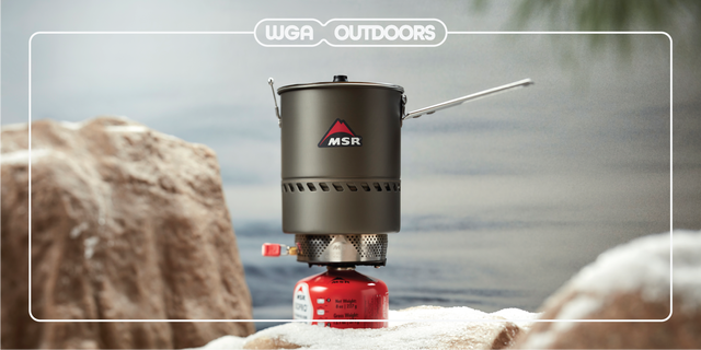 msr reactor stove system sitting on rocks