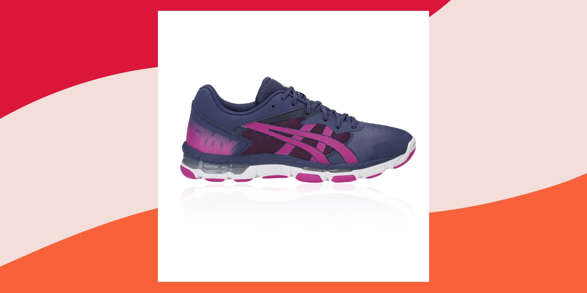 asics gel academy 5 purple netball trainers