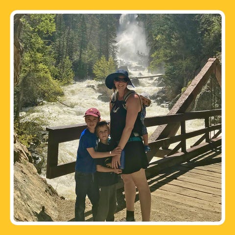 mariah zebrowski leach on a hike with family