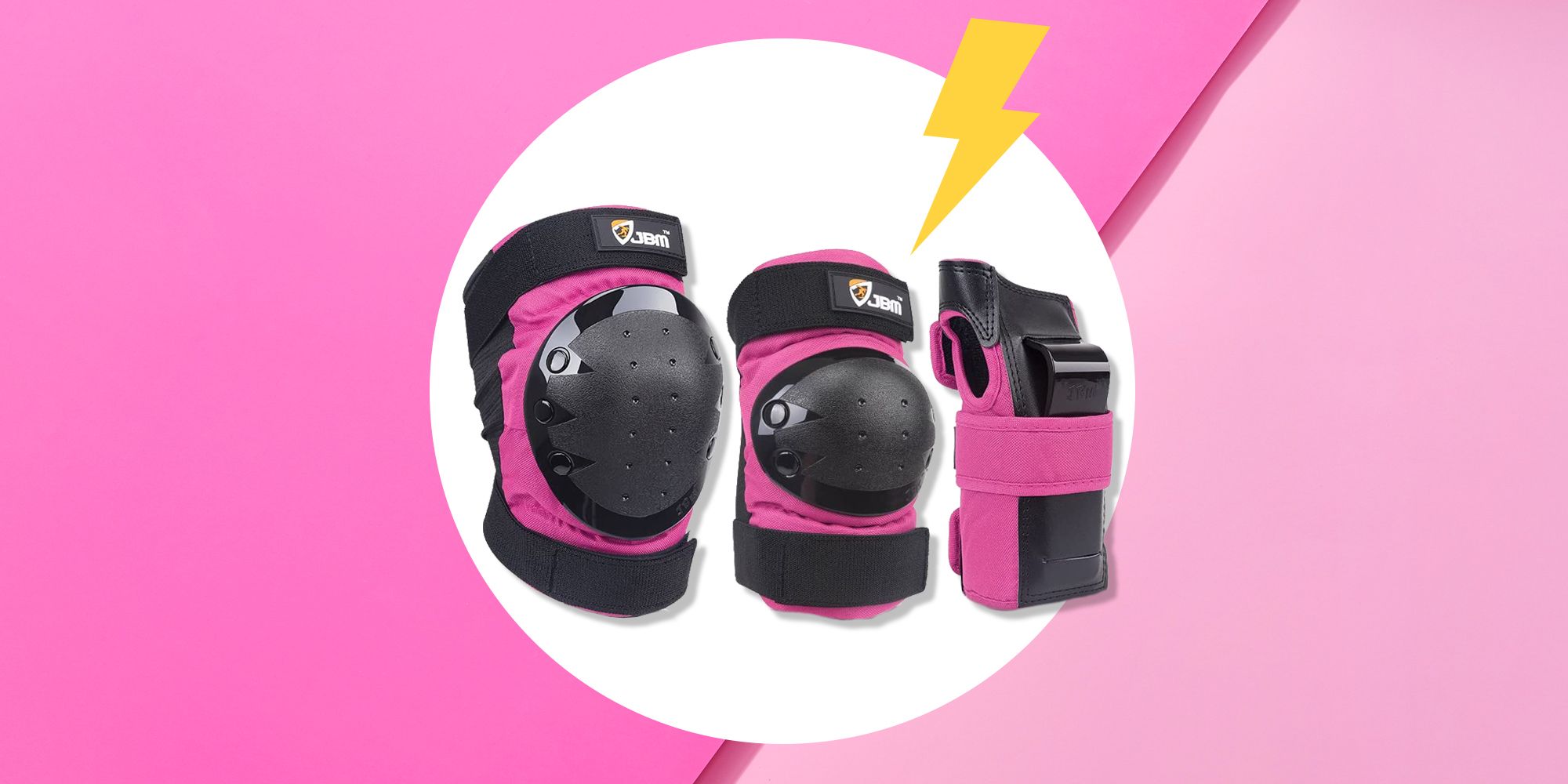 Youth Kids Pink Safe Cycling Roller Skating Knee Elbow Wrist Guard Protect Pad 