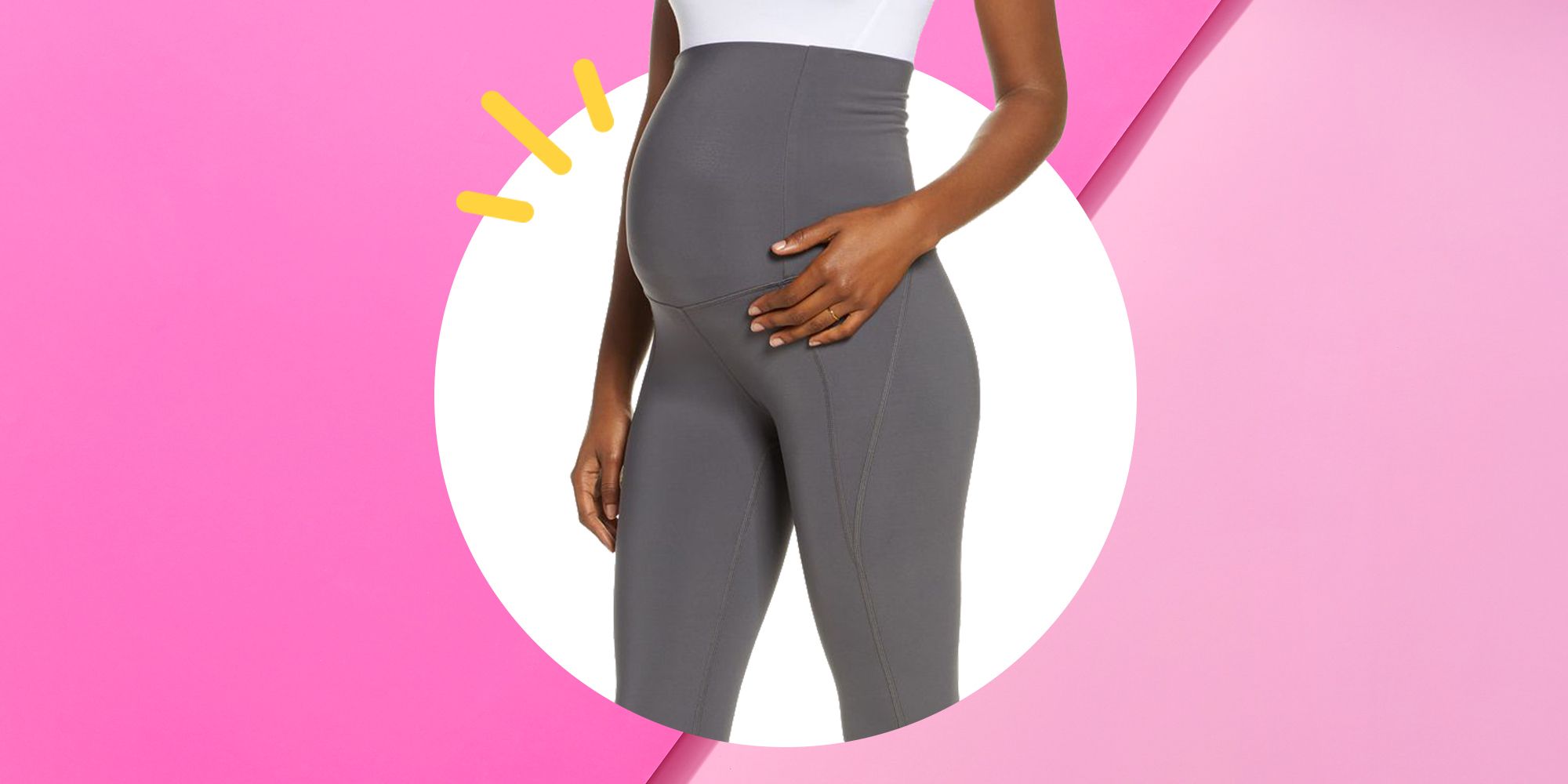 Maternity Sports Pants Drawstring Workout Casual Track Pants with Pockets Black M