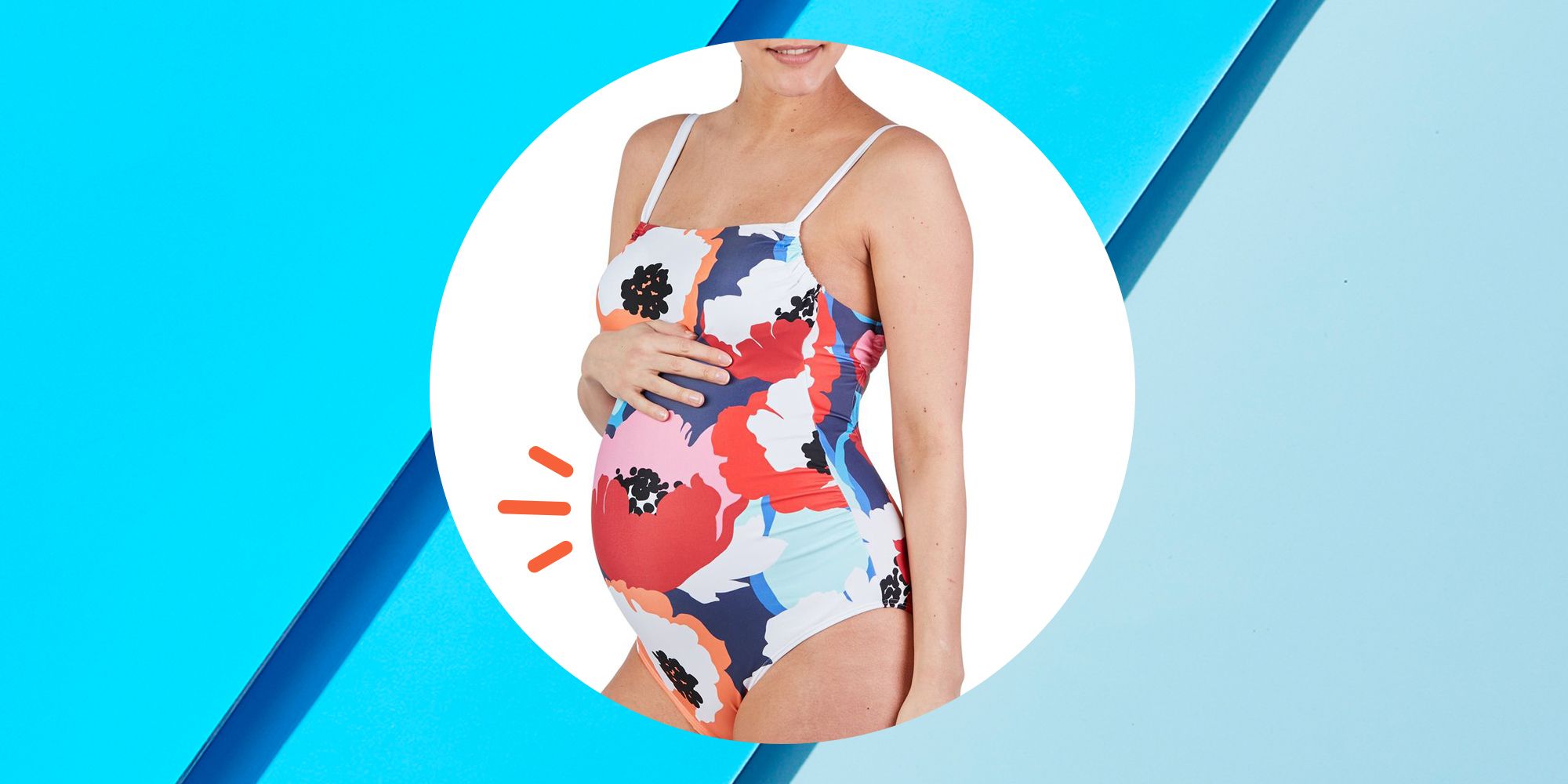 Maternity Swimsuit One Piece Button Neck Pregnancy Swimwear Cross Back Bathing Suit 