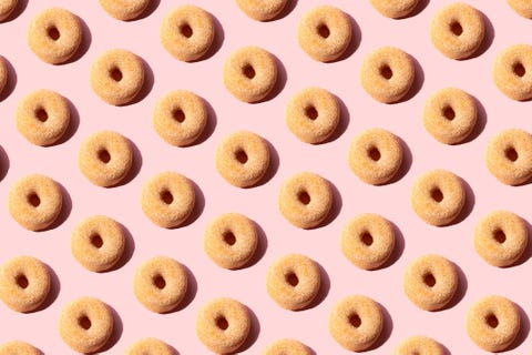 doughnuts on a pink background