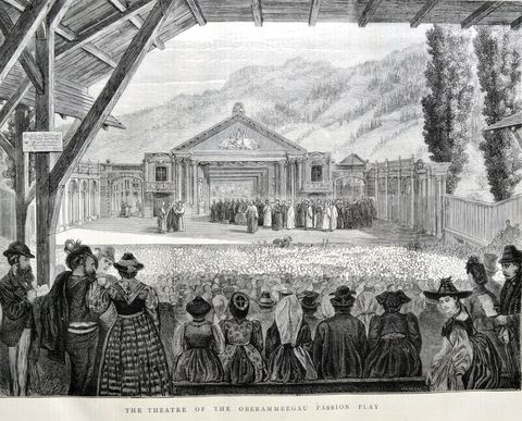 a passion play at the theatre of the oberammergau dated 1870