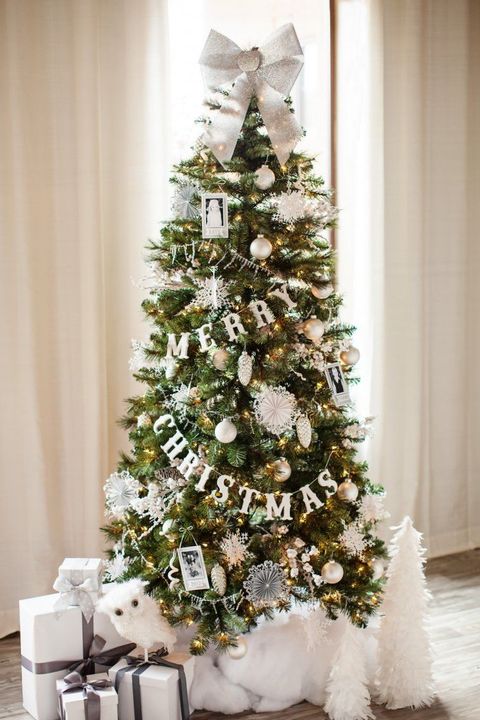 tree with white decorations