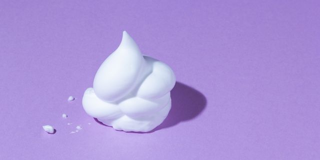 white foam on purple background