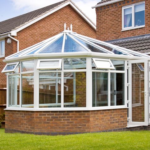 glass conservatory attached to house