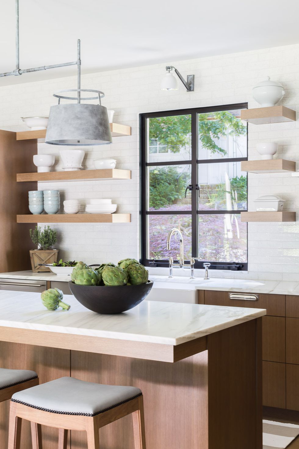 White Glossy Kitchen Island Countertops 