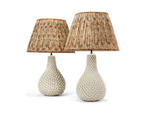 fronded white lamps