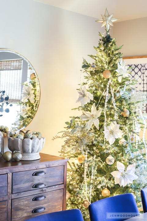 White Poinsettia Christmas Tree Decorations white poinsettia christmas tree decorations
