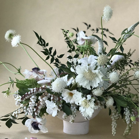 white floral arrangements